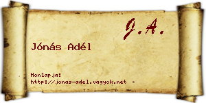Jónás Adél névjegykártya